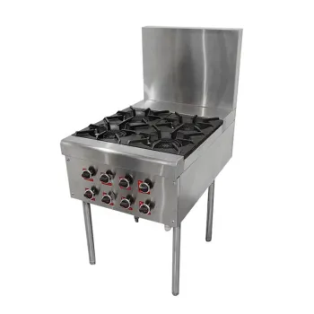 Commercial Restaurant Stove: 4, 6, 8 Gas Burners with Stainless Steel Gas Burner and Table