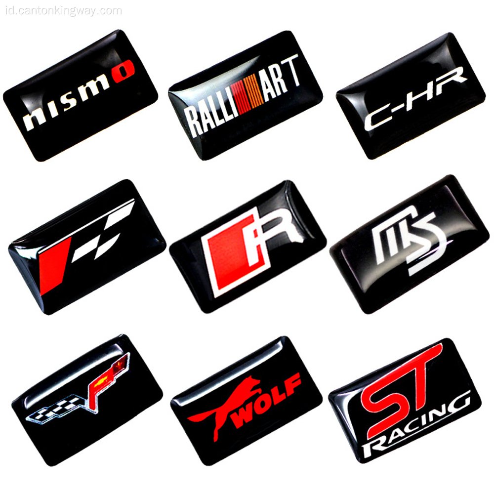 Logo Mobil Kustom Stiker Epoksi Stiker Dome Resin Stiker