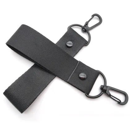 Black Motorcycle Strap Nylon Keychain Customizable