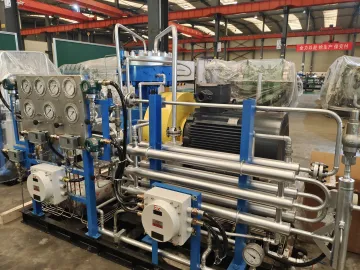 A compressor that transports helium