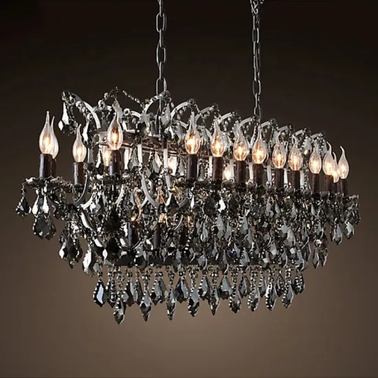 Black Vintage Industrial Chandelier Lighting for Home Decor