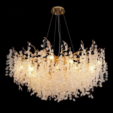 Moderne goldene Luxus weiße Glas Nordic Hanging Lamp für Wohnzimmer