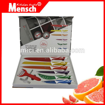 8pcs cost effective non-stick kitchen knife with beautiful EVA box