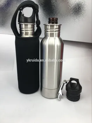 Custom - stainless steel beer bottle insulator keeper with opener