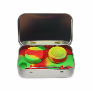 Wax discrete Tin with Silicone Dab Container Jars