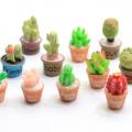 Chaude populaire charmes résine artisanat 3D Cactus plante forme Pot Culture Mini mignon Cabochons en vrac pour artisanat bricolage décorations