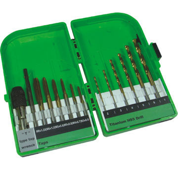 14-piece Drill and Tap Set, Includes 1-piece Tap Holder