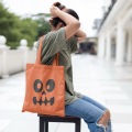 Pumpkin Smile Canvas Tote Bag