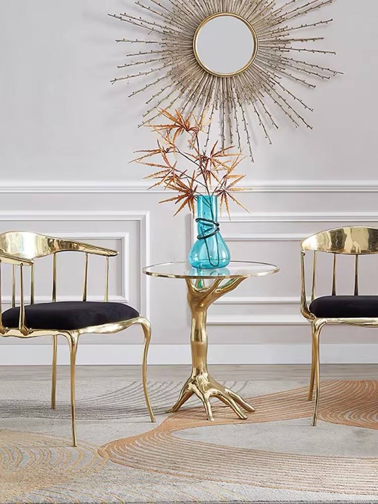 glass top side table