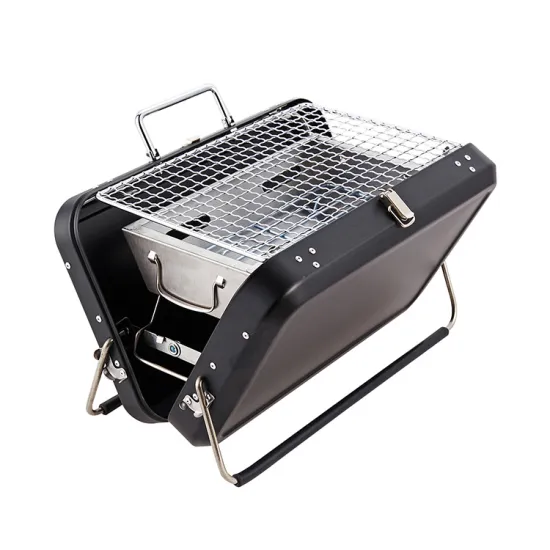 Hot Sell Portable Folding Outdoor Camping Suitcase Design Stainless Steel Charcoal Folding Kebab BBQ Grill