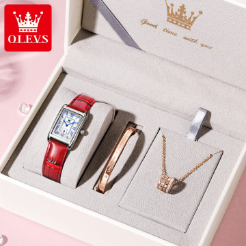 OLEVS 6625 Square Watch: A Stylish Quartz Watch Set for Women with Bracelets - Perfect Gift Idea