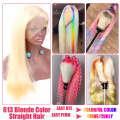 40 inch HD Brazilian Full Lace Wig, 100% Human Hair HD Blonde 613 Full Lace Wig with Hair Porê Baby