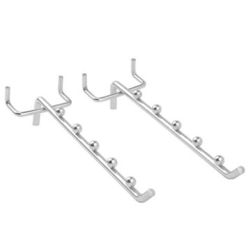 Chrome Steel Pegboard Hook with 5 Beads for Gondola Display