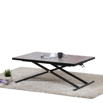 Adjustable Height Glass Top Metal Base Dining Table for Home and Restaurant Use