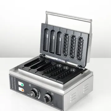 6 PCS Waffle Maker Machine Electric Commercial Home Use Waffle with Timer Temperature Control