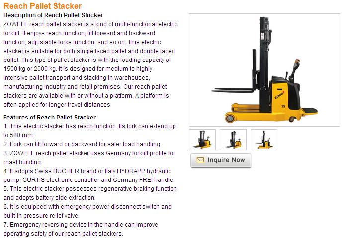 Electric Lift Stacker 2ton, 5.5m