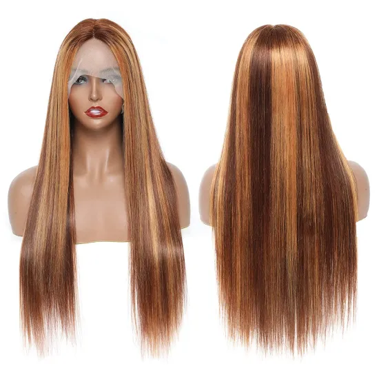 Wholesale Lace Front 13x4 Straight front Wig Highlight Human Hair Wigs 30 Inch 13x6 Piano Color Lace Frontal Wig fro women