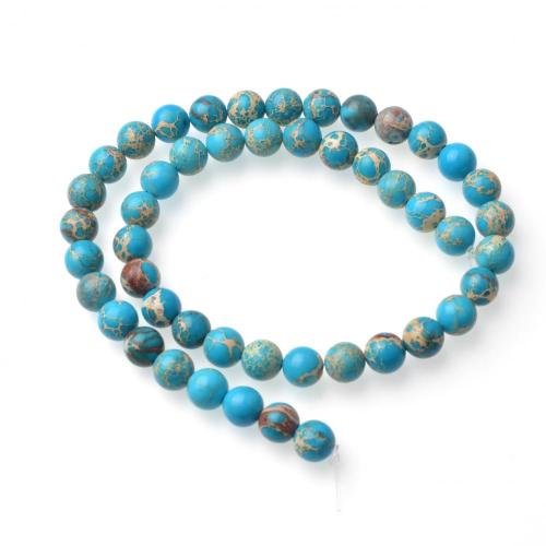 Blue Emperor Stone Smooth Round Beads 8mm