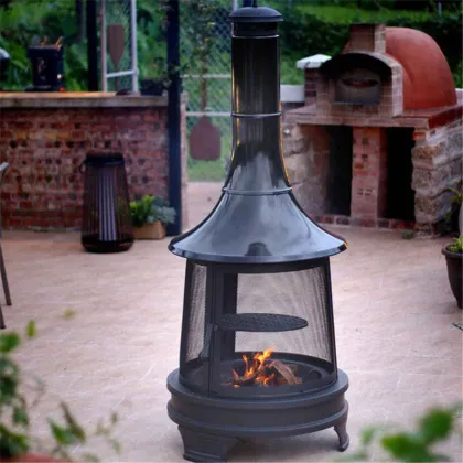 outdoor chimenea black fire pit fire steel