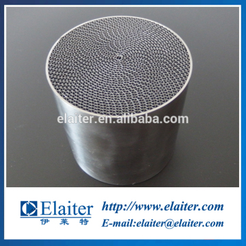 Honeycomb metallic monolith catalyst support catalytic converter for petrol cars