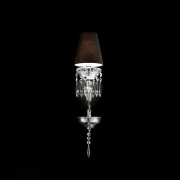 Black Lampshade Glass Pendant Light Crystal Chandelier for Dining Room