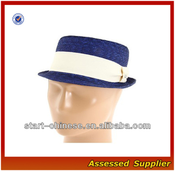 Fashion raffia straw fedora hat/ cheap straw fedora hat