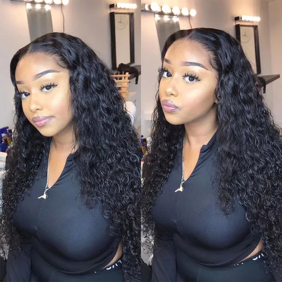 Top Quality Raw Brazilian Human Hair Wig Wholesale Thick Curly Hair Extension Glueless Pre Plucked Transparent Full Lace Wig