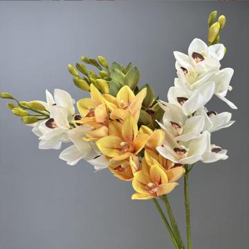 Hot Sale: 10 Heads 3D Artificial Cymbidium Orchid