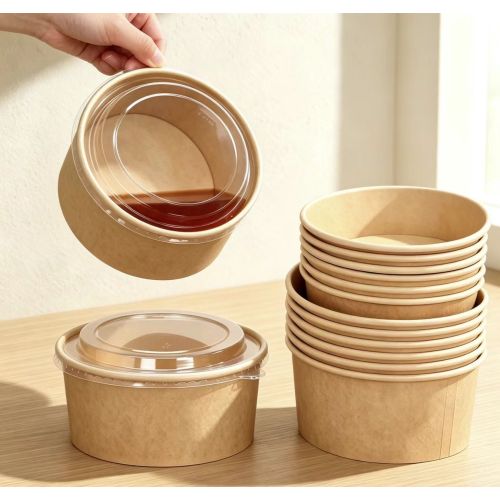 Bát salad tròn Kraft thân thiện với môi trường dùng một lần cao cấp