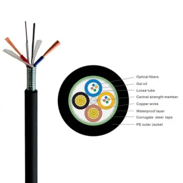Power and Fiber Hybrid Cable with 12 Core