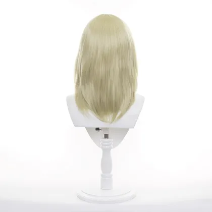 WONDER EGG PRIORITY Kawai Rika Cosplay Wig - 40cm Straight Blonde with Pink