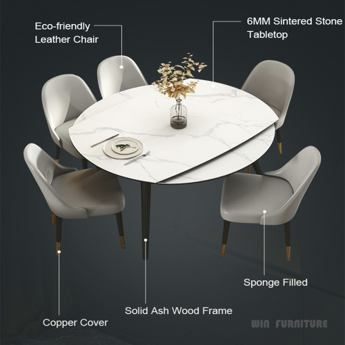  Modern Expandable Round Dining Table Set