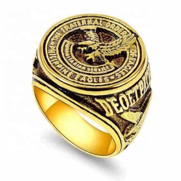 Yiwu Aceon Stainless Steel Black Oil Nada Lalat Lalat Eagle Soldier Ring