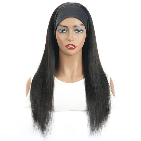2021 New Arrival Human Hair Wig Band Wig machine Headband Wigs natural hair bangs
