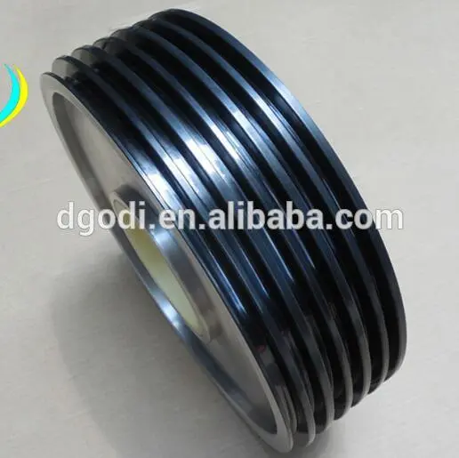 cnc machining aluminum flat belt pulley with u groove