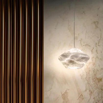 Factory Price Alabaster EMMA Chandelier: Modern Luxury LED Pendant Light for Dining Room and Kitchen Island