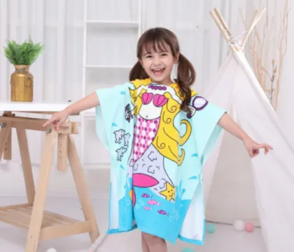 Organic 100% cotton swim poncho surf robe