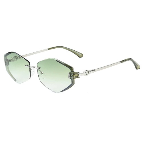 Chic Irregular Geometric Street Style Rimless Metal Sunglasses