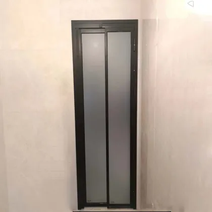 Aluminum Folding Hinge Interior Glass Door for Bathroom and Kitchen