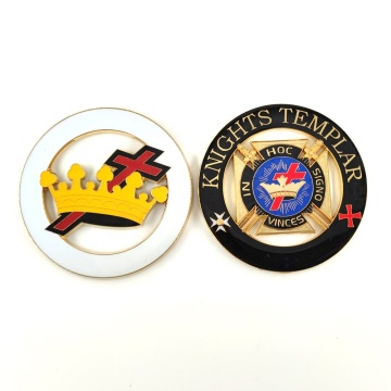 Customized Masonic Cross and Crown Car Emblem: Symbol of the Knights Templar and Freemasonry