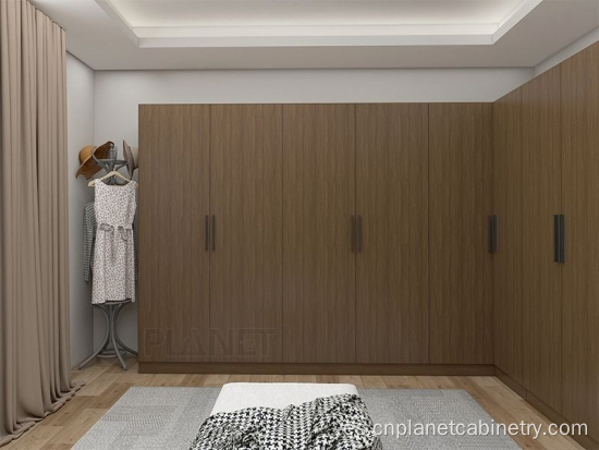 Armario de dormitorio moderno de madera maciza moderna personalizada al por mayor