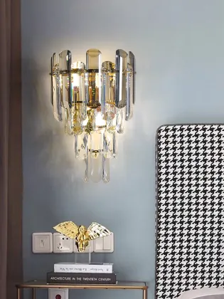 High Quality Amber E14 Villa Outdoor Decor Golden Wall Lamp