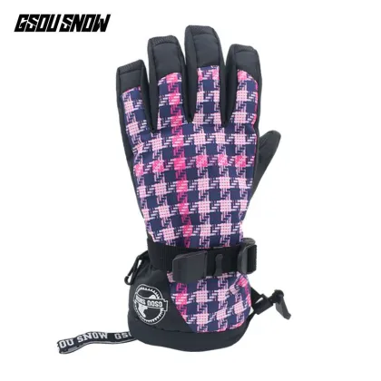 GSOU SNOW Winter Warm Snowboarding Ski Gloves Men Women Snow Mittens Waterproof Skiing Breathable Snowboard Gloves