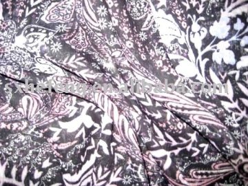 75D reactive printed polyester chiffon crepe fabric for dress