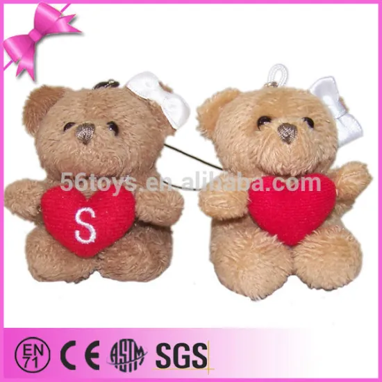 big size fabric soft stuffed cute pendant valentine embrace red heart bear