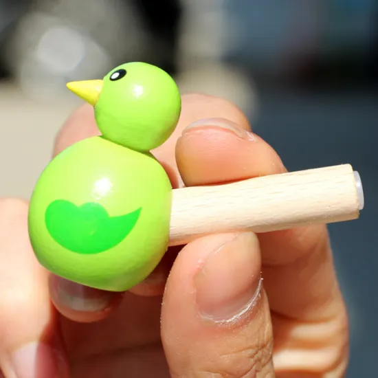 Cartoon Bird Children Whistle Musical Instruments Toy Children Jewelry Pendant Wooden Early Learning Educational Toys