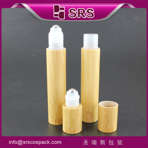 15ml high quality and nice price roll on bottle with steel ball,empty bamboo lotion bottle