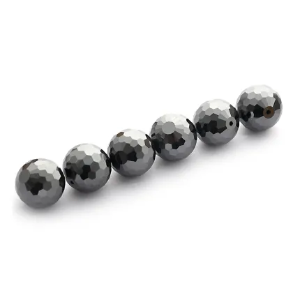Hematite Round Beads Faceted Cutting