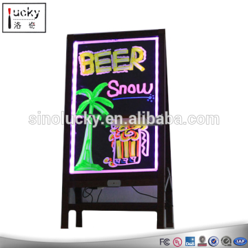 Outdoor waterproof LED writing board with wooden frame wooden standing