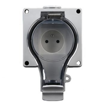 French Style IP68 Waterproof Wall Socket: 1 Gang Outdoor Weatherproof Outlet
